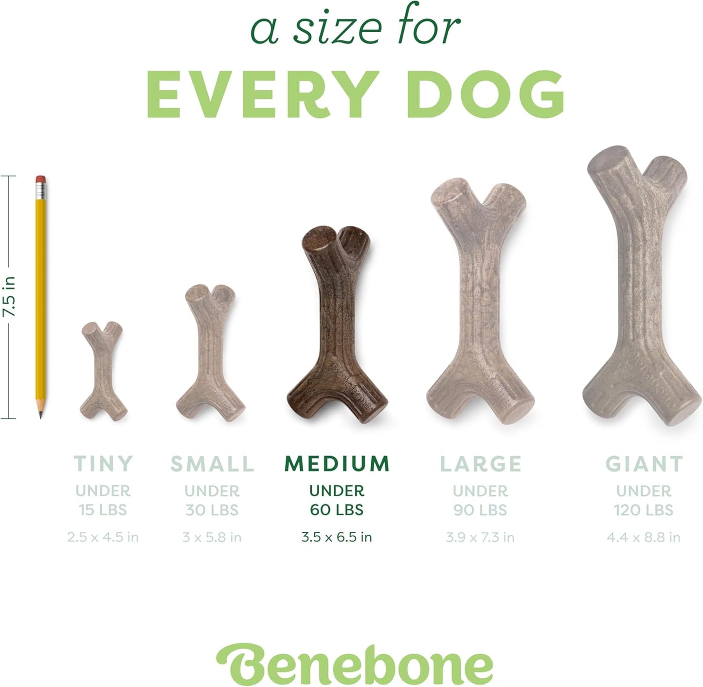 Maplestick Real Wood Durable Dog Chew Toy, Made in USA, Medium