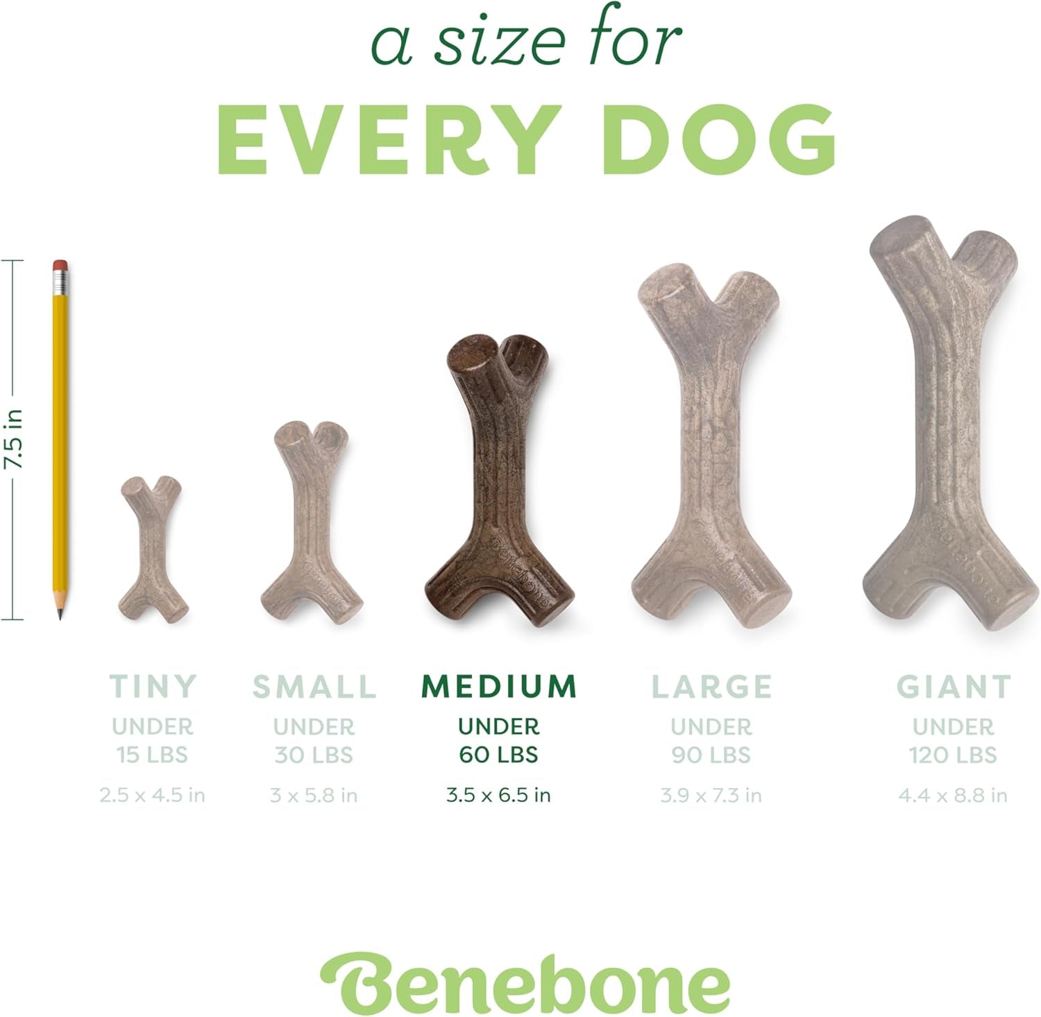 Maplestick Real Wood Durable Dog Chew Toy, Made in USA, Medium